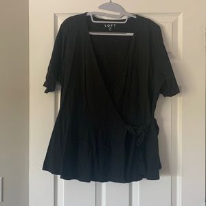 Loft wrap peplum top